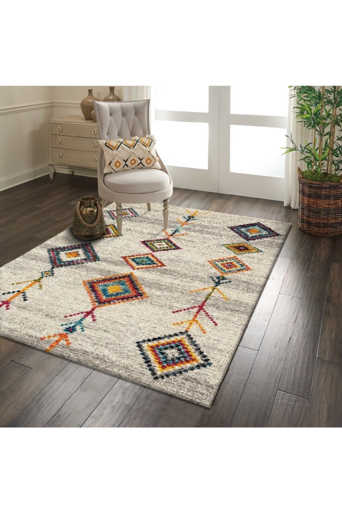 Sermod 59-Padded Tribal Special Textured Non-Slip Carpet Cover 1