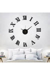 GIZEM SHOP Large 3D Black Roman Numerals Wall Clock (Black MDF) 2