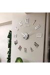 Gizem Shop 3D Wall Clock Large 3D Roman Numeral Wall Clock (Silver) 2