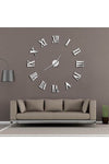 Gizem Shop 3D Wall Clock Large 3D Roman Numeral Wall Clock (Silver) 5