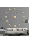 Gizem Shop Large 3D Wall Clock with Roman Numerals (Gold) 2