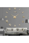 Gizem Shop Large 3D Wall Clock with Roman Numerals (Gold) 5