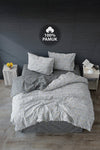 Casa Carina Ranforce Double Bed Fitted Sheet Duvet Set Triangle Grey 1