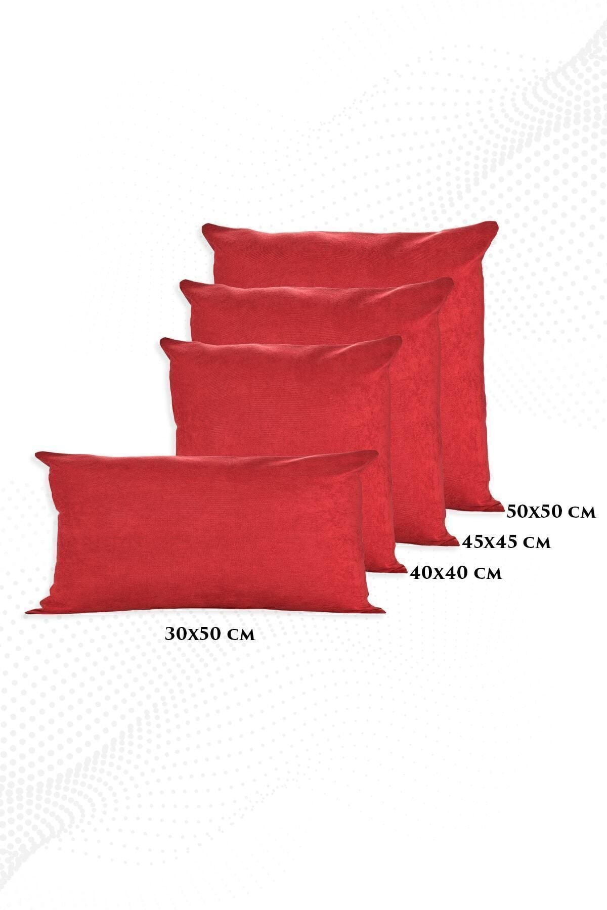 ÖzenEv Red Decorative Plain Pillow Cover Panorama-113 Punchable Punch 6