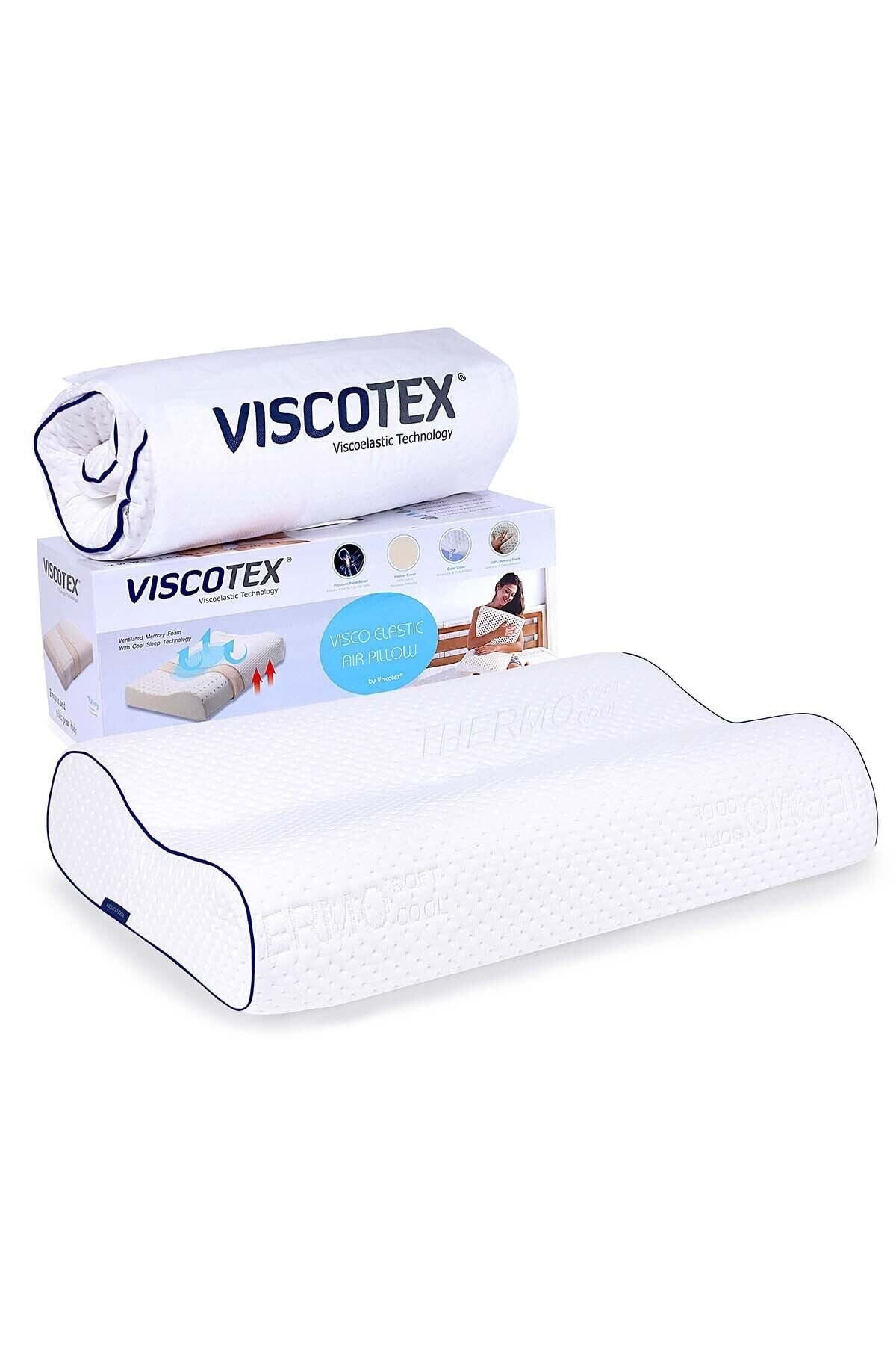 Viscotex Double Curved Orthopedic Pillow 60x40x11/9 cm White 1