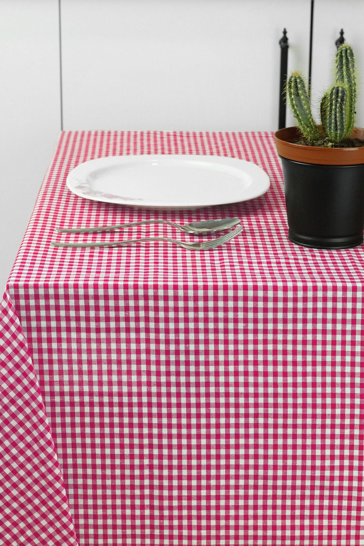 Soft Kare Small Square Patterned Gingham Tablecloth 2