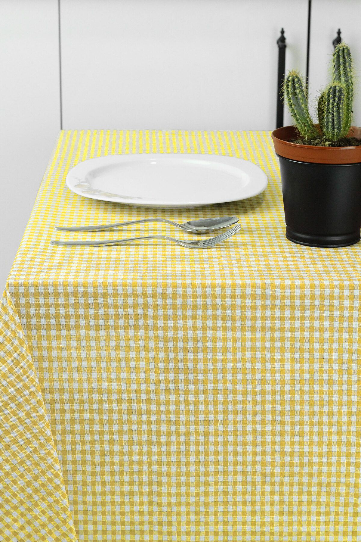 Soft Kare Small Square Pattern Gingham Tablecloth 2