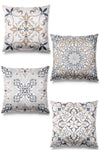 Pilloveland Double-Sided Printed Beige Tile Pattern 4-Piece Suede Pillow Cover 1