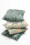 Pilloveland Double-Sided Printed Aqua Floral Patterned 4-Piece Suede Cushion Cover 3