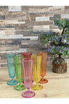 AROW Flute Colored Coffee Side Water Glass 2