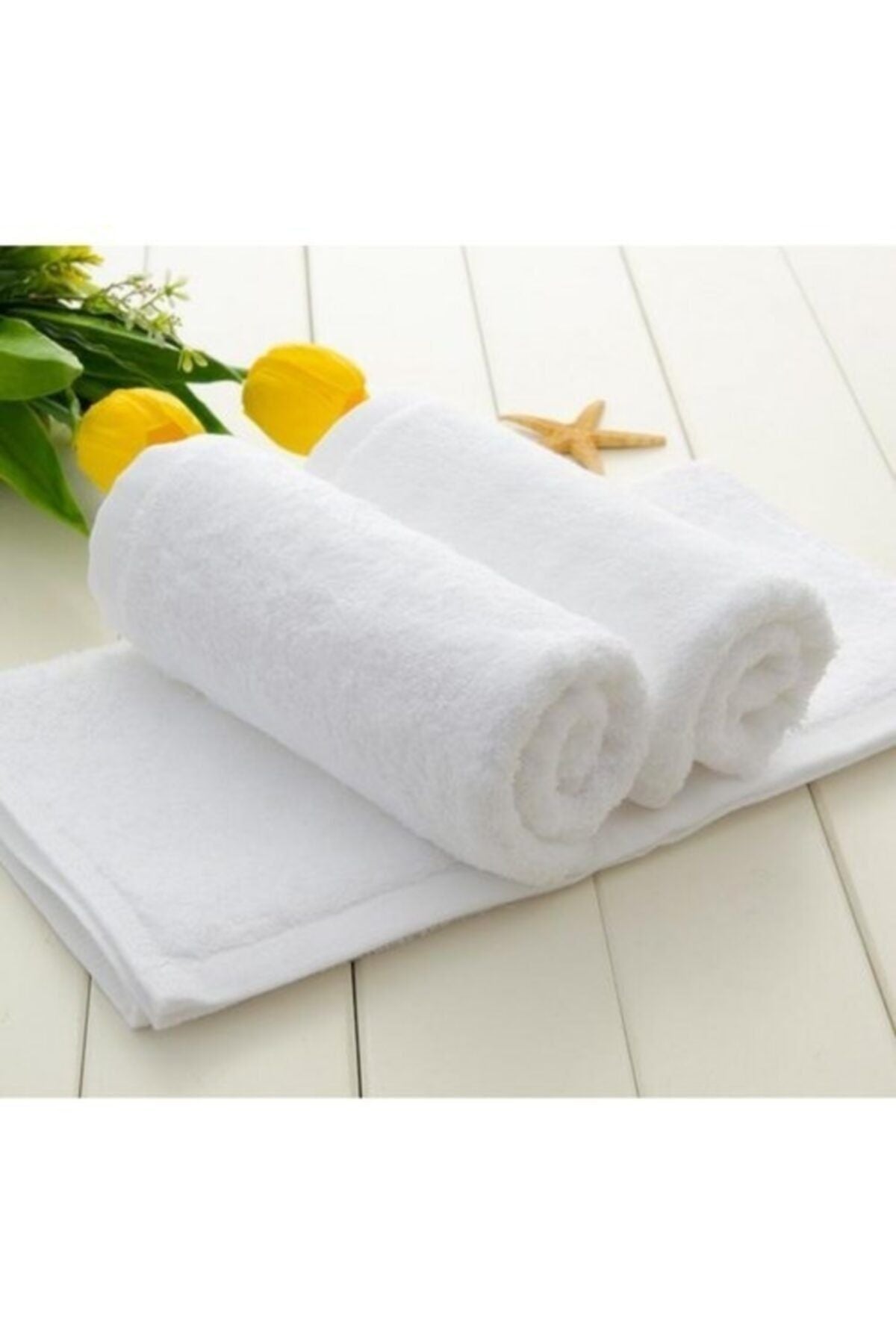 KAYABEY 100% Cotton Kitchen Towel 6-Pack White Towel Set 30x50 1