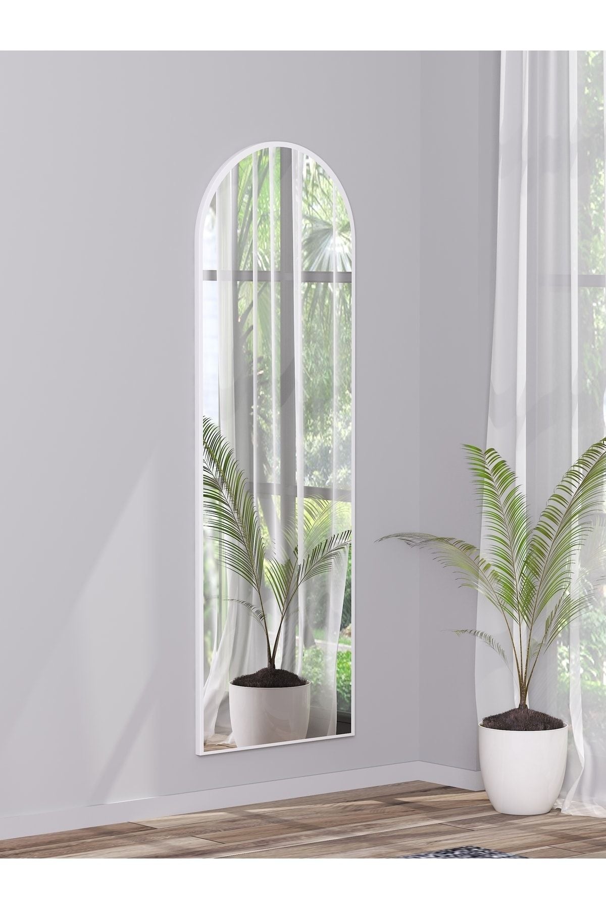 Nysamo White Hallway Console Mirror 120x40 cm 2