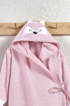 ELY PARKER Hooded Children's Bathrobe 100% Cotton Water Absorbent Baby Animal Pink 2