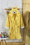 ELY PARKER Hooded Children's Bathrobe 100% Cotton Water Absorbent Lion Yellow 1