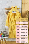 ELY PARKER Hooded Children's Bathrobe 100% Cotton Water Absorbent Lion Yellow 3