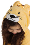 ELY PARKER Hooded Children's Bathrobe 100% Cotton Water Absorbent Lion Yellow 7