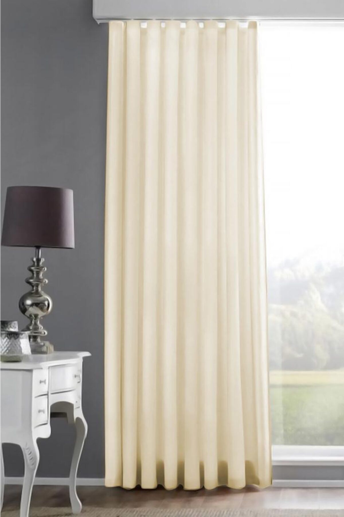 CG HOME Atlas Satin Blackout Curtain Cream Size Options 1