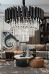 Avizemoda Palmira 40'lık Crystal Luxury Chandelier - (Black-Chrome) 1