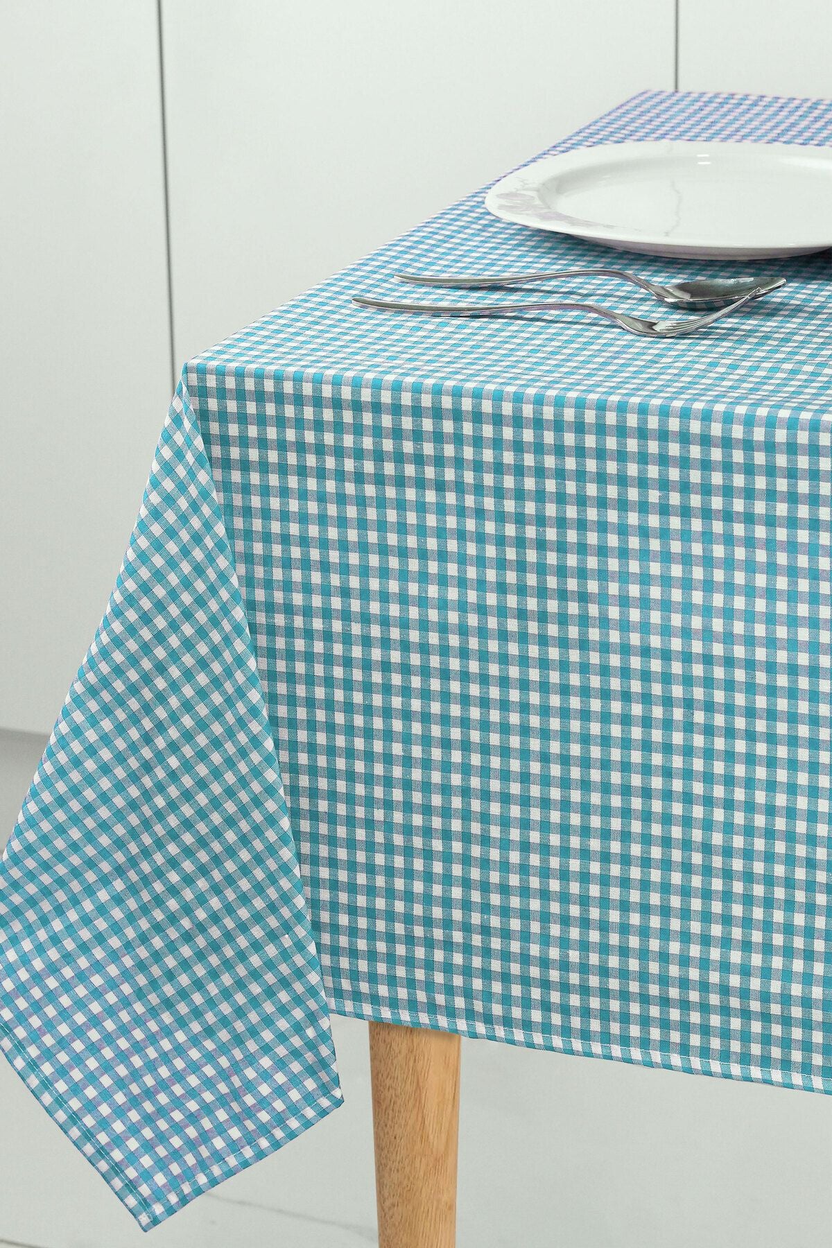 Soft Kare Small Checkered Pattern Tablecloth, Table Cover, Picnic Cloth 1