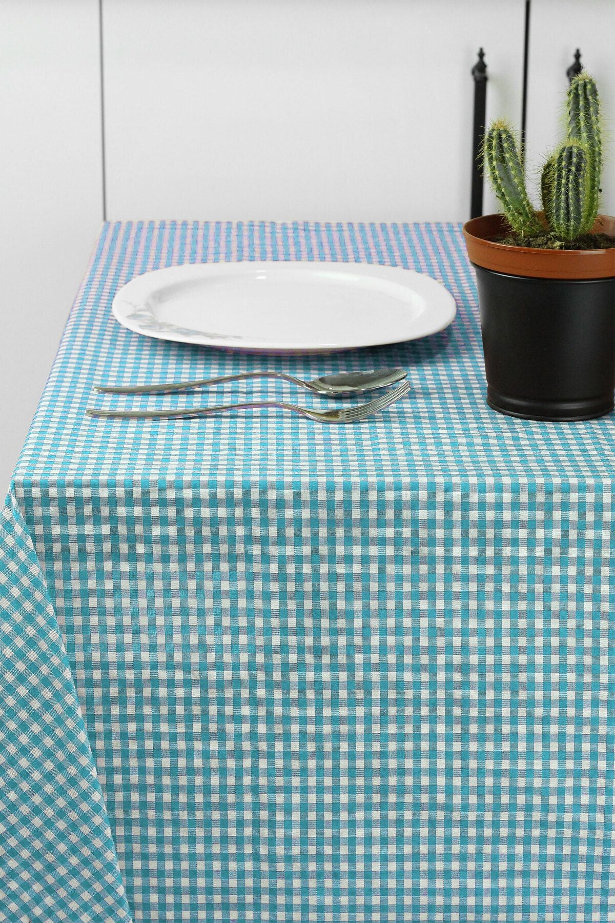 Soft Kare Small Checkered Pattern Tablecloth, Table Cover, Picnic Cloth 2