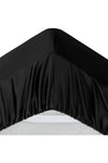 Tinybabyconcept 100% Silk Satin 4-Piece Double Duvet Cover Set 200x220 Cm Fitted Sheet Black Color 7