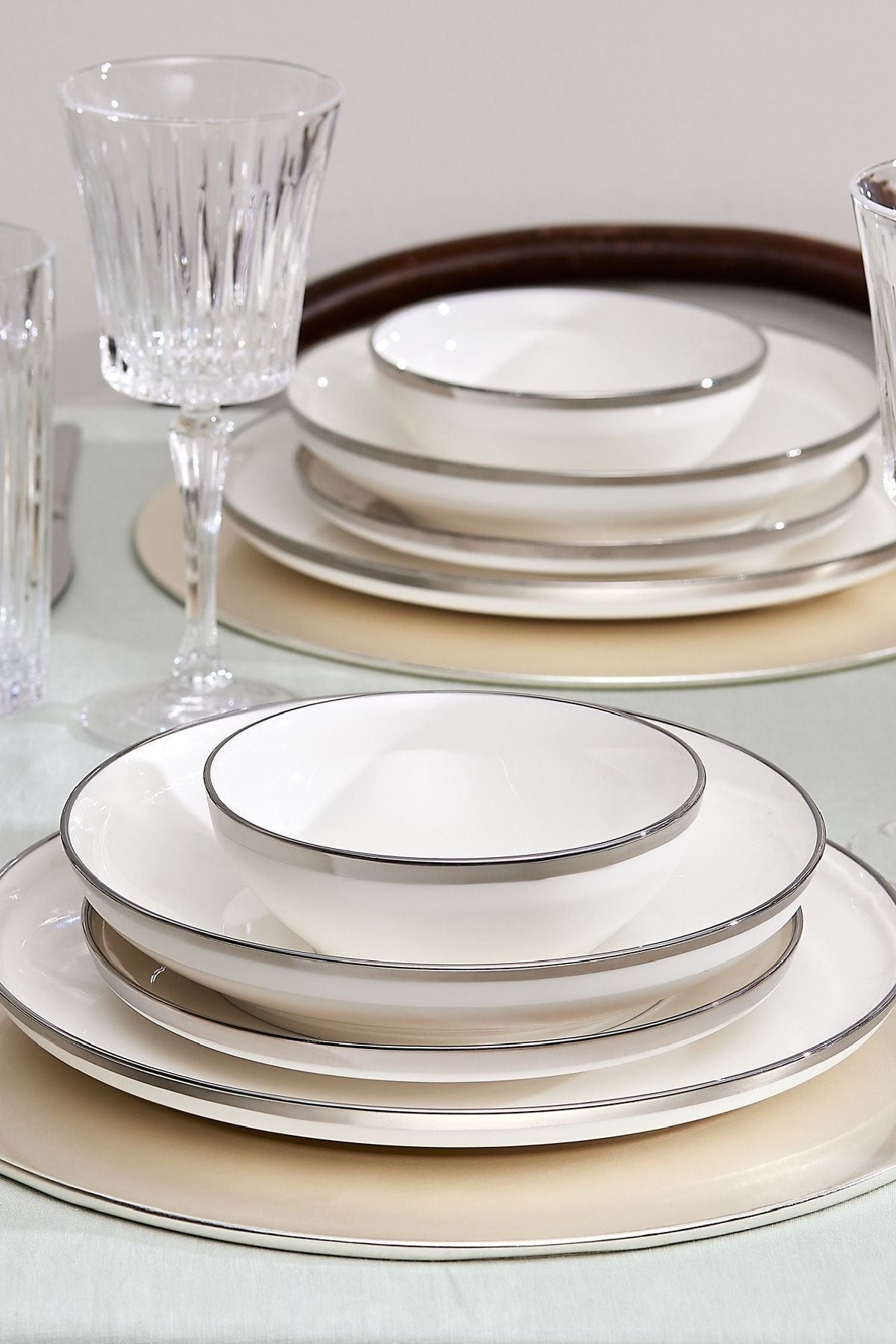 Karaca Streamline Eclipse Platinum 57 Piece 12 Person Dinner Set 5