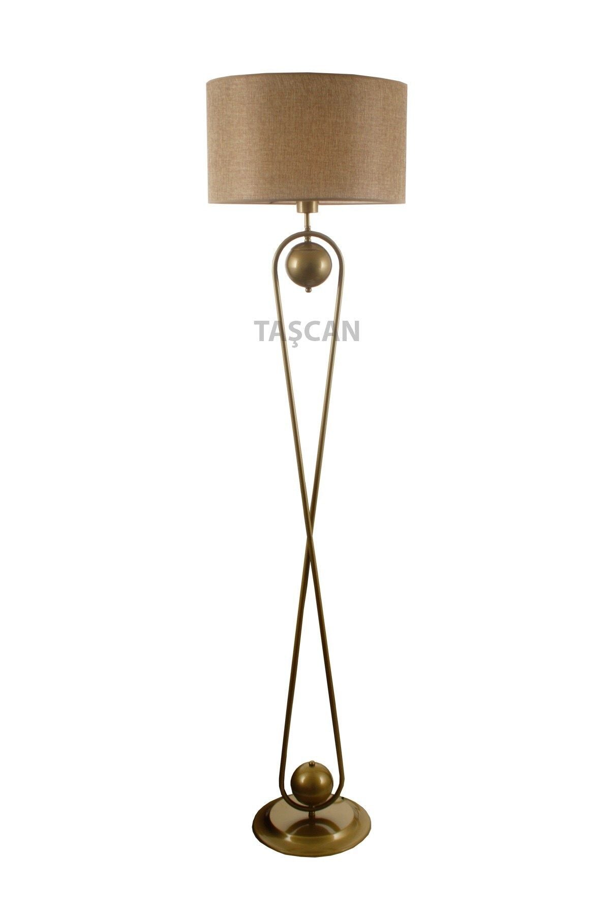 Taşcan Aydınlatma Delhi Single Antique Floor Lamp-Light Brown Shade 3