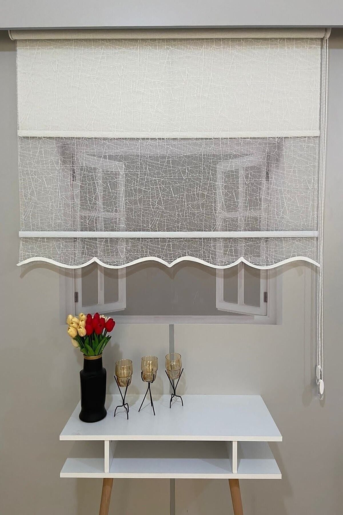 CEYHAN STORE Double Mechanism Tulle Roller Blind 2