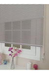 Atölyeperde Atelier Curtain Double System Plain Dark Gray (Smoke) Thick Striped Tulle And Roller Blind 1