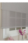 Atölyeperde Atelier Curtain Double System Plain Dark Gray (Smoke) Thick Striped Tulle And Roller Blind 2