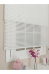 Atölyeperde Atelier Curtain Double System Plain White Thick Striped Tulle And Roller Blind 2