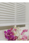 Atölyeperde Atelier Curtain Double System Plain White Thick Striped Tulle And Roller Blind 3