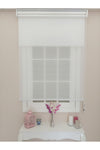 Atölyeperde Atelier Curtain Double System Plain White Thick Striped Tulle And Roller Blind 4