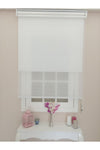 Atölyeperde Atelier Curtain Double System Plain White Thick Striped Tulle And Roller Blind 5