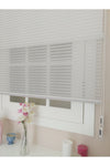 Atölyeperde Atelier Curtain Double System Plain Light Gray Thick Striped Tulle And Roller Blind 1