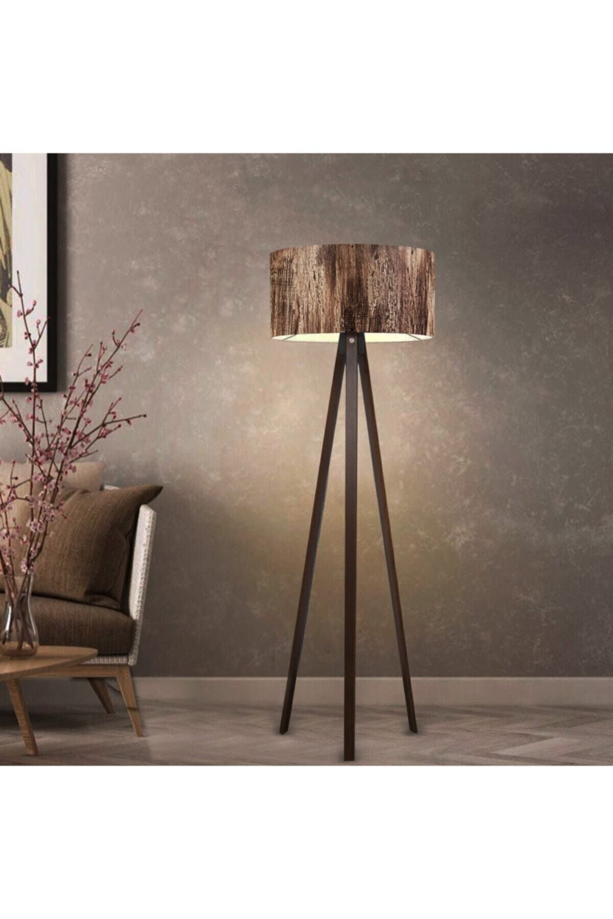 HOMING Wooden Leg Tree Bark Pattern Decorative Floor Lamp Ayd-2965 1