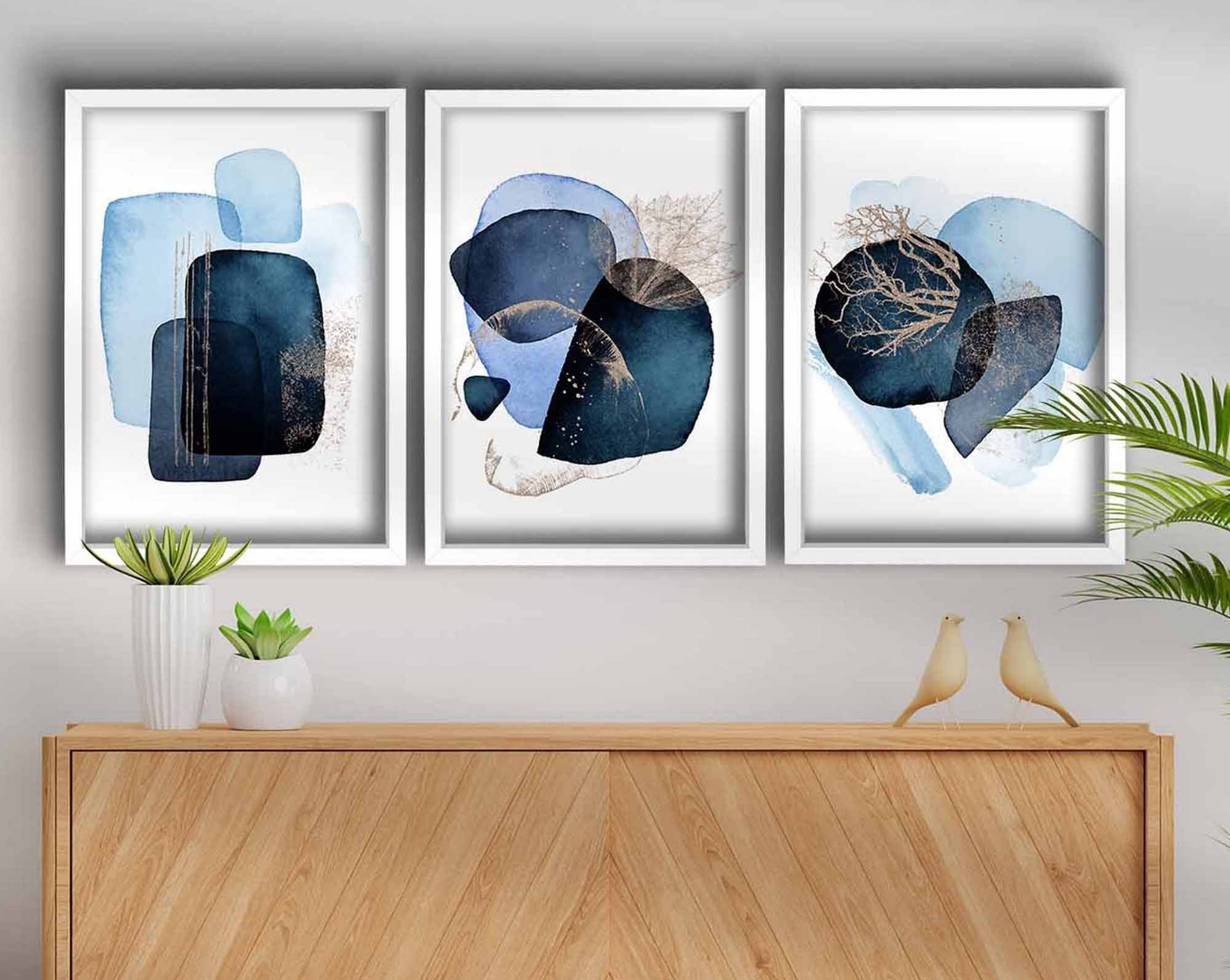 Decorative Framed MDF Painting (3 Pieces) 3P3853NISCT-006 Navy Blue
Blue
Mink
White 122RMF1133 1