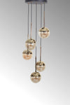 Luzarana Nova 5 Li Gold-black Metal Body Honey-colored Glass Design Luxury Pendant Lamp 3