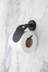 MultiStore Black Ring Towel Holder Narrow Lid Toilet Paper Holder Fork Bathrobe Hook 3-Piece Set 3