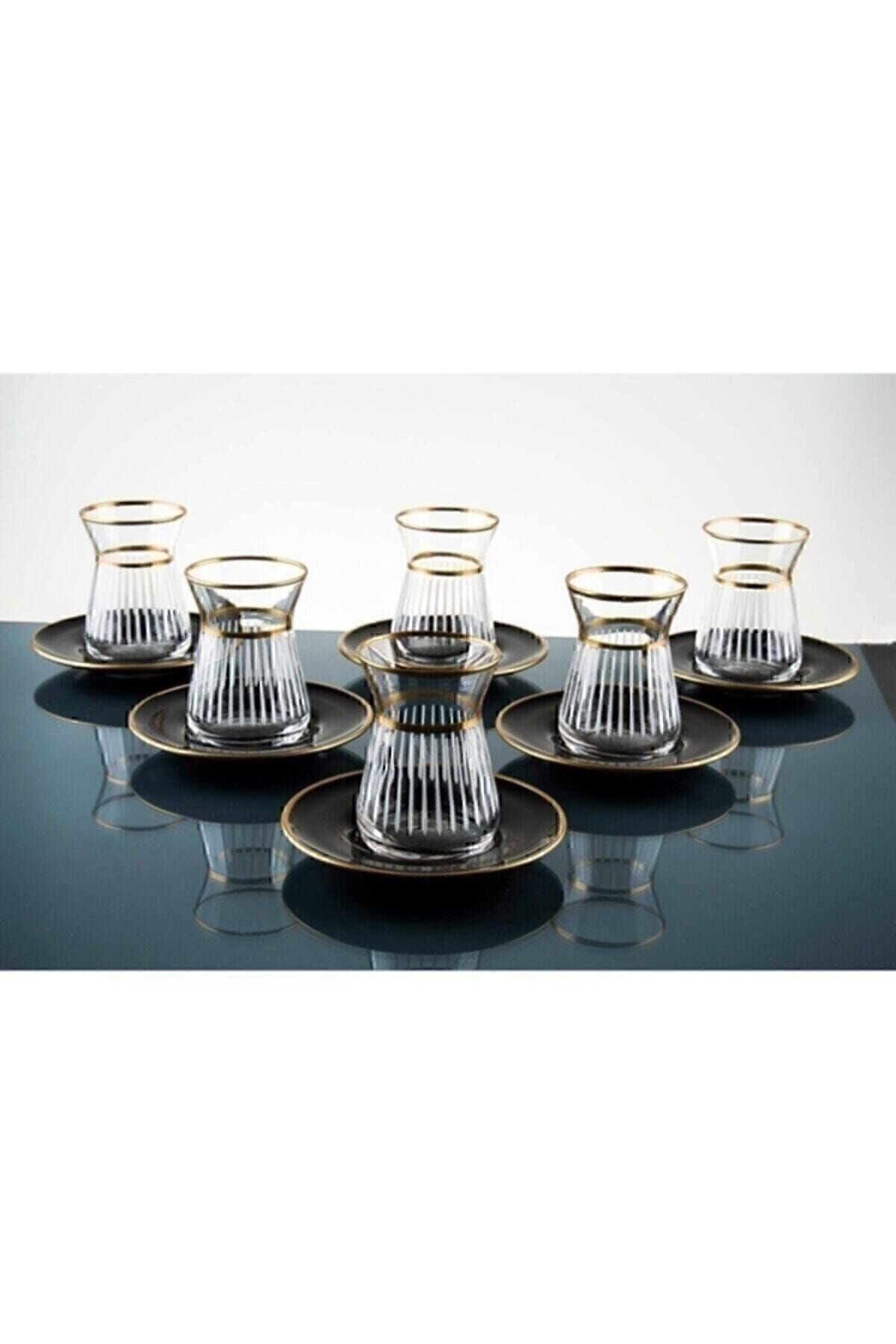 Delmon Kristal 12 Piece Luxury Printed Tea Set 3