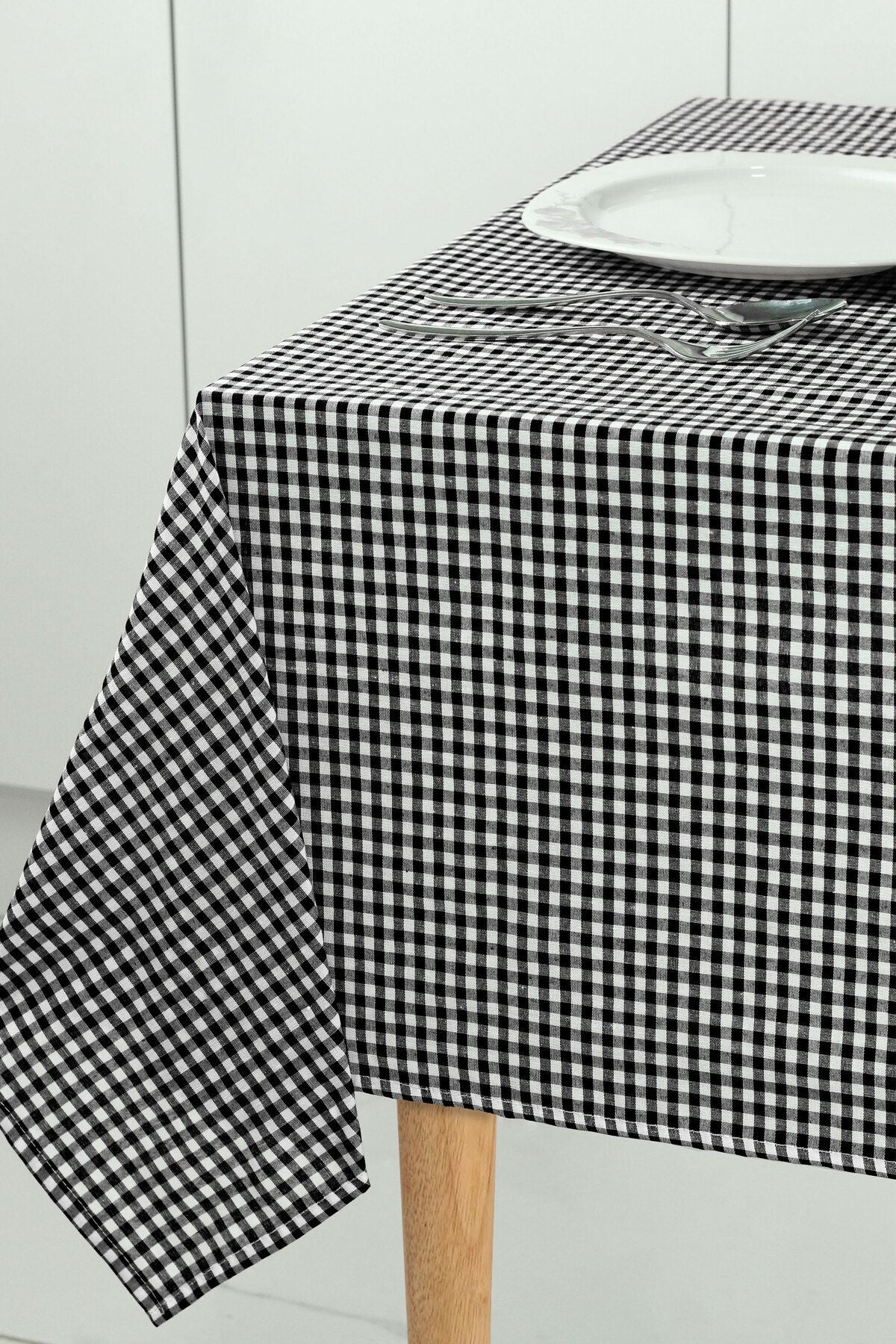 Soft Kare Small Square Pattern Gingham Tablecloth, Table Cover, Picnic Cloth 1