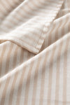 Wellstil Kayra | Organic Raw Linen Light Brown Striped Tablecloth 4