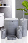 Okyanus Home Round Marble Patterned 5-Piece Bathroom Set 4