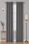 De'Vor Rustic Velvet Curtain - Eyelet Curtain - Grey 1