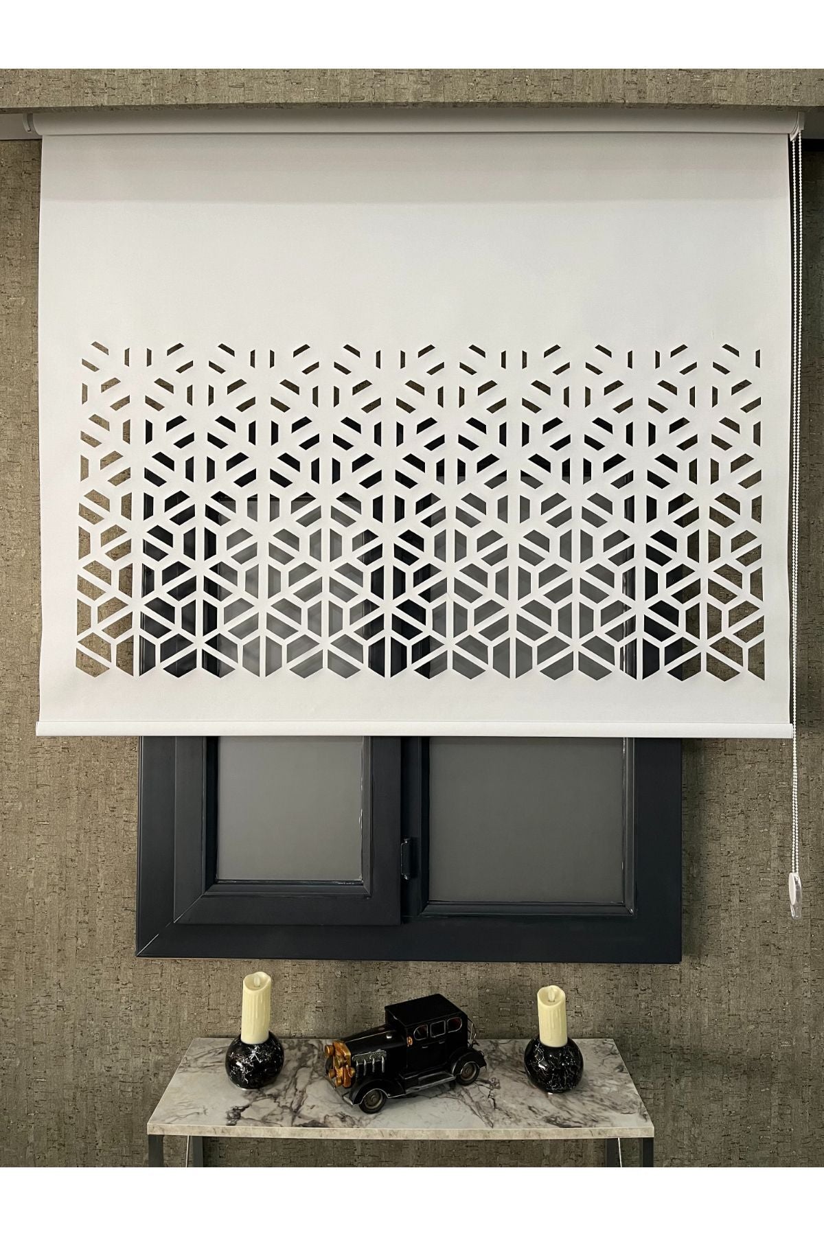 VOLPER MEKANIK Lzr50 Laser Cut Roller Blind White 1