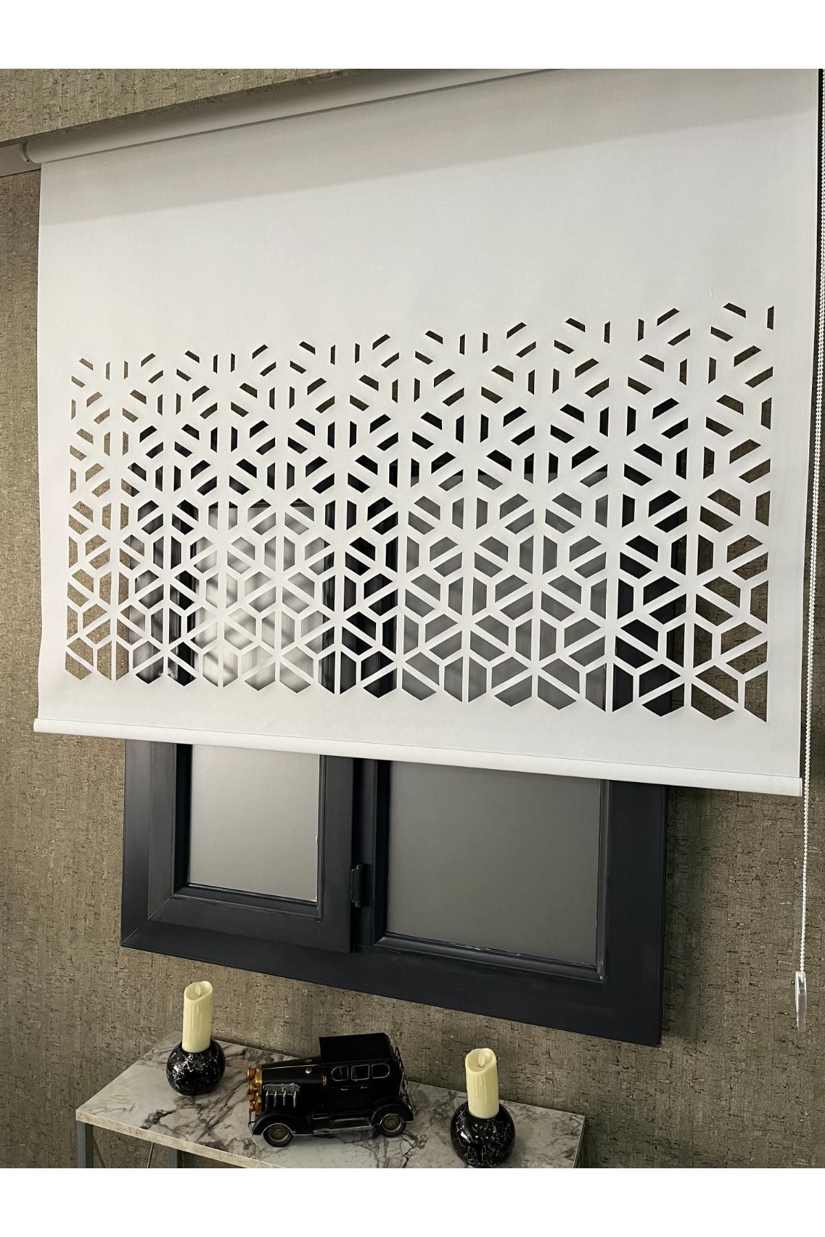 VOLPER MEKANIK Lzr50 Laser Cut Roller Blind White 2