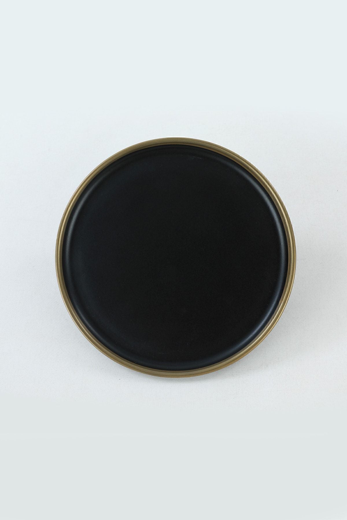 Keramika Matte Black Gold File Nordic Pasta Plate 22 cm Set of 6 3