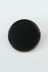 Keramika Matte Black Gold File Nordic Pasta Plate 22 cm Set of 6 3