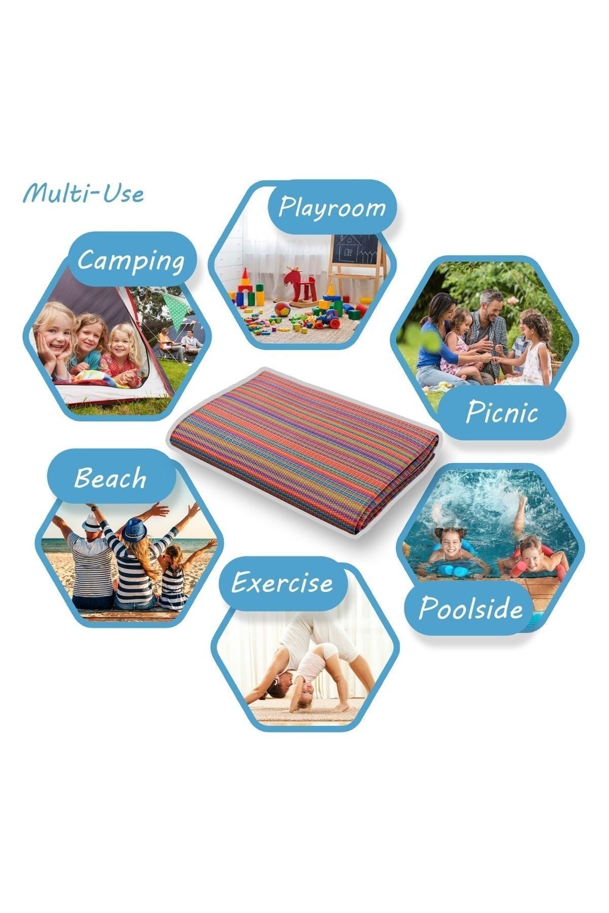 CRAFT HOME Foldable Plastic Woven Mat Rug Picnic Beach Park Garden Terrace Veranda 1