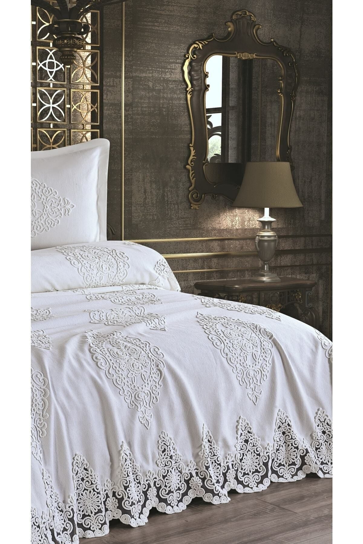 ALARA PIKE Cream Double Bedspread 2